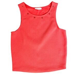 Poetry Orange Textured Knit Studded Crop Top, EUC, Size Small